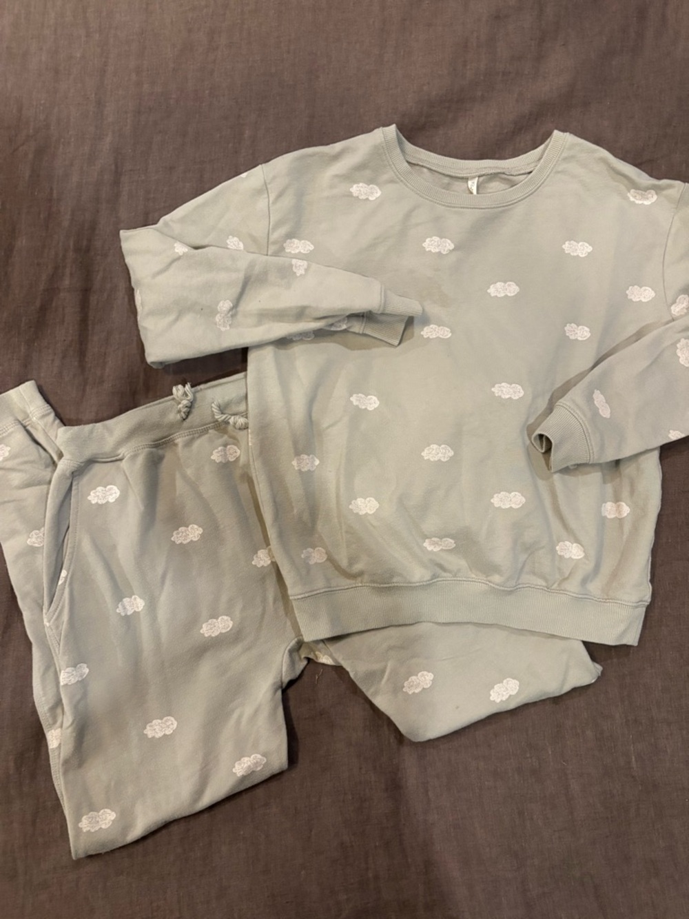 Rylee + Cru Sage Cloud Print Sweat Set